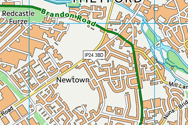 IP24 3BD map - OS VectorMap District (Ordnance Survey)