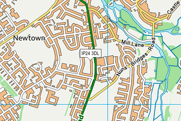 IP24 3DL map - OS VectorMap District (Ordnance Survey)