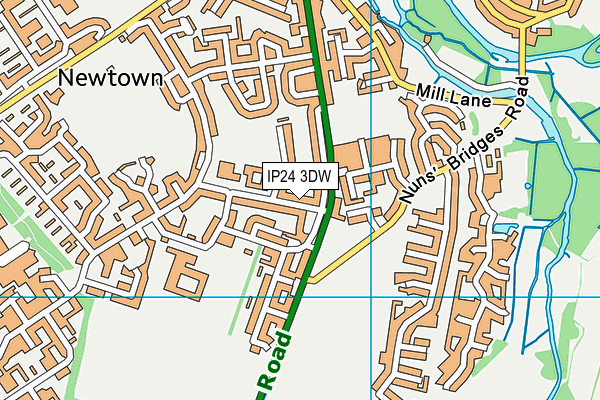 IP24 3DW map - OS VectorMap District (Ordnance Survey)