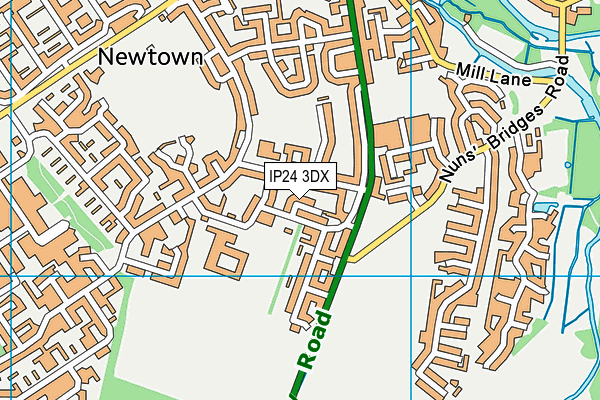 IP24 3DX map - OS VectorMap District (Ordnance Survey)