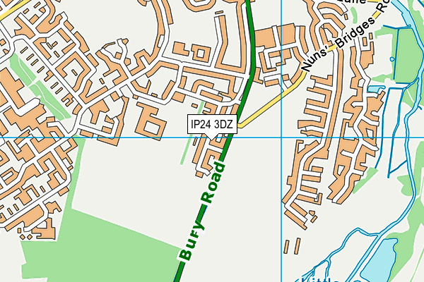 IP24 3DZ map - OS VectorMap District (Ordnance Survey)