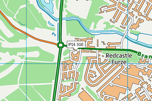 IP24 3GE map - OS VectorMap District (Ordnance Survey)