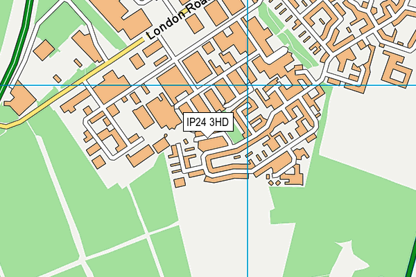 IP24 3HD map - OS VectorMap District (Ordnance Survey)