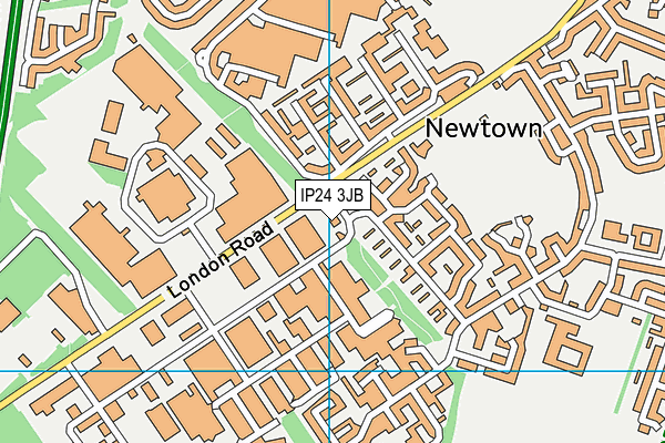 IP24 3JB map - OS VectorMap District (Ordnance Survey)