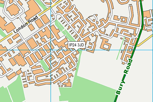 IP24 3JD map - OS VectorMap District (Ordnance Survey)