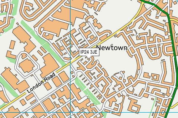 IP24 3JE map - OS VectorMap District (Ordnance Survey)