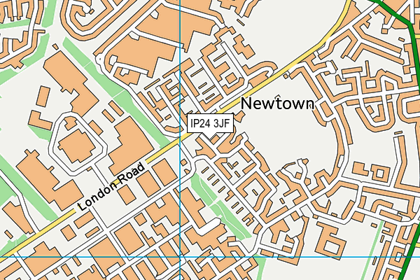 IP24 3JF map - OS VectorMap District (Ordnance Survey)