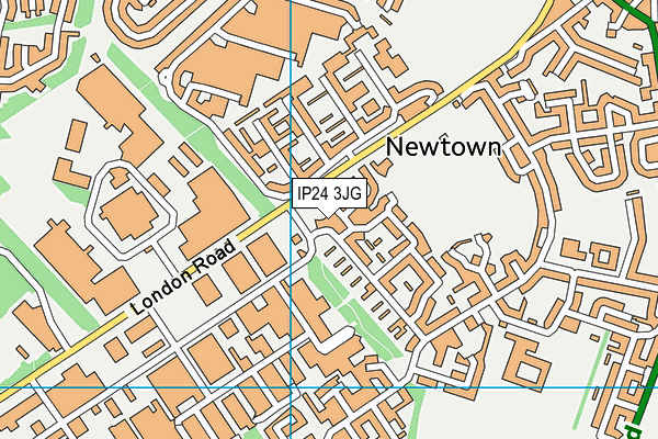 IP24 3JG map - OS VectorMap District (Ordnance Survey)