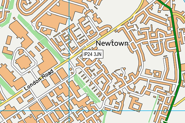 IP24 3JN map - OS VectorMap District (Ordnance Survey)