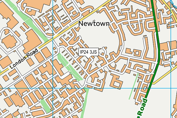 IP24 3JS map - OS VectorMap District (Ordnance Survey)