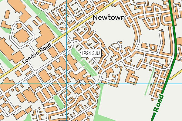 IP24 3JU map - OS VectorMap District (Ordnance Survey)