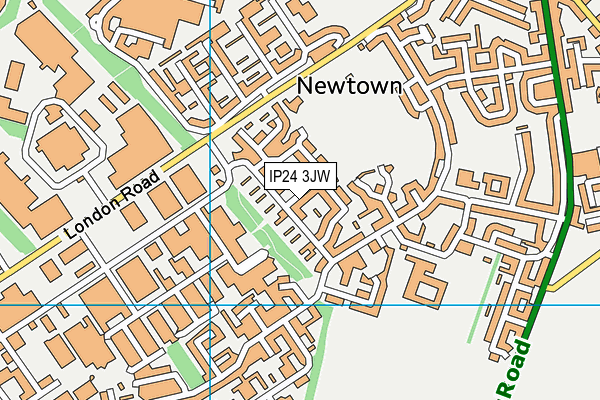 IP24 3JW map - OS VectorMap District (Ordnance Survey)