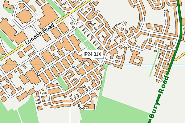 IP24 3JX map - OS VectorMap District (Ordnance Survey)