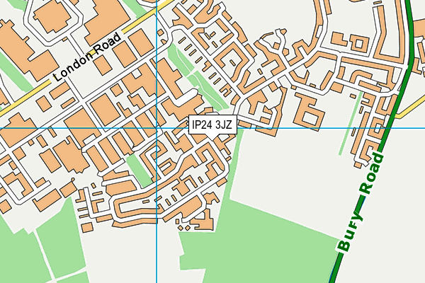 IP24 3JZ map - OS VectorMap District (Ordnance Survey)