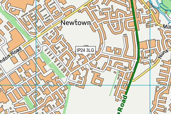 IP24 3LG map - OS VectorMap District (Ordnance Survey)