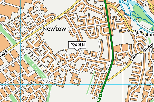 IP24 3LN map - OS VectorMap District (Ordnance Survey)