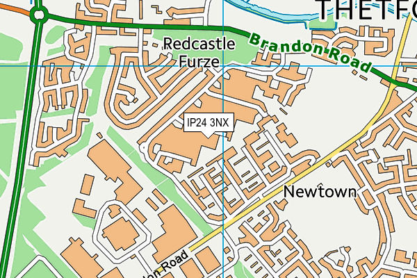 IP24 3NX map - OS VectorMap District (Ordnance Survey)