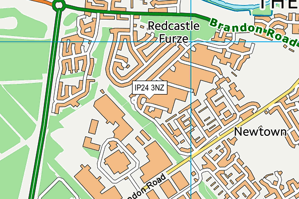 IP24 3NZ map - OS VectorMap District (Ordnance Survey)