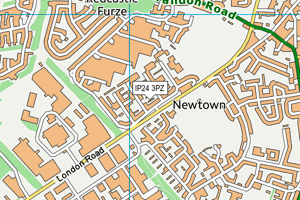 IP24 3PZ map - OS VectorMap District (Ordnance Survey)