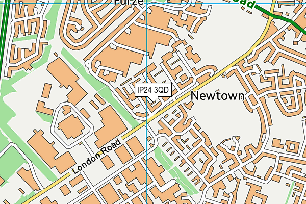 IP24 3QD map - OS VectorMap District (Ordnance Survey)