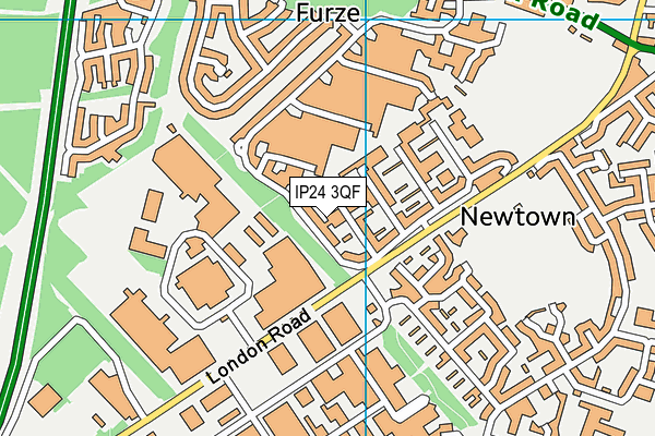 IP24 3QF map - OS VectorMap District (Ordnance Survey)