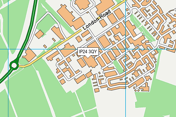 IP24 3QY map - OS VectorMap District (Ordnance Survey)