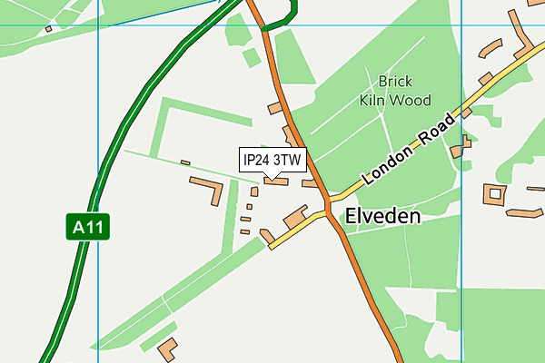 Elveden Sports Field map (IP24 3TW) - OS VectorMap District (Ordnance Survey)