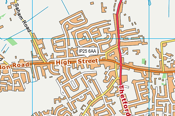 IP25 6AA map - OS VectorMap District (Ordnance Survey)