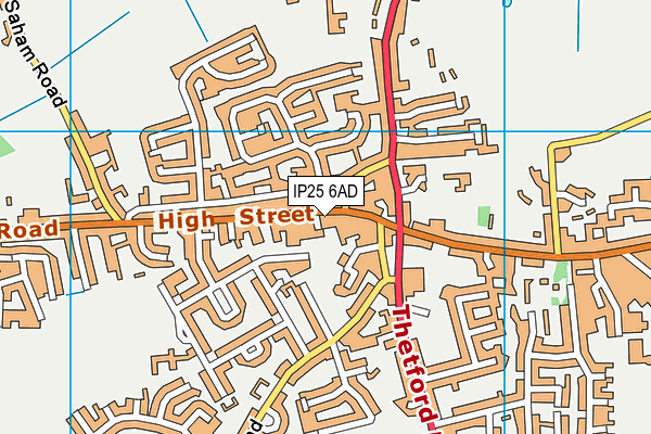 IP25 6AD map - OS VectorMap District (Ordnance Survey)