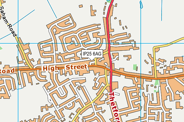 IP25 6AG map - OS VectorMap District (Ordnance Survey)