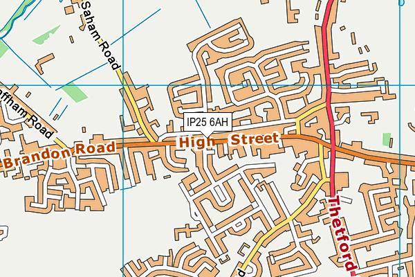 IP25 6AH map - OS VectorMap District (Ordnance Survey)
