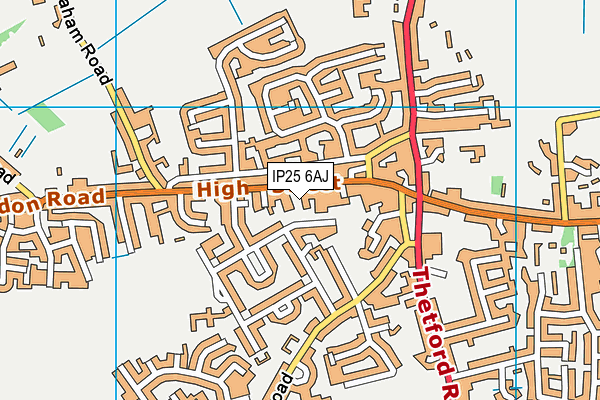 IP25 6AJ map - OS VectorMap District (Ordnance Survey)