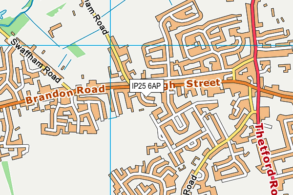 IP25 6AP map - OS VectorMap District (Ordnance Survey)