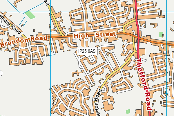 IP25 6AS map - OS VectorMap District (Ordnance Survey)