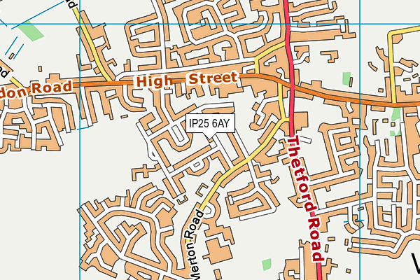 IP25 6AY map - OS VectorMap District (Ordnance Survey)