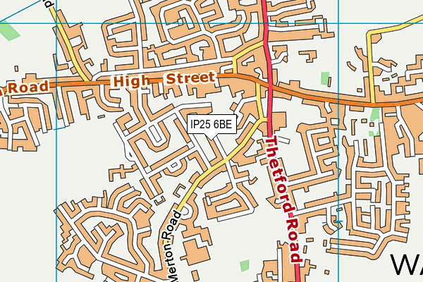 IP25 6BE map - OS VectorMap District (Ordnance Survey)