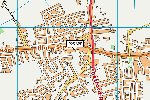 IP25 6BF map - OS VectorMap District (Ordnance Survey)