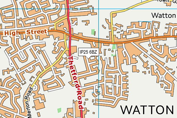 IP25 6BZ map - OS VectorMap District (Ordnance Survey)