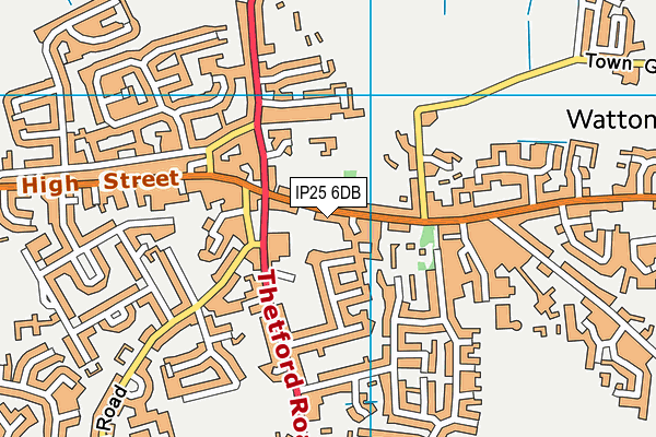 IP25 6DB map - OS VectorMap District (Ordnance Survey)