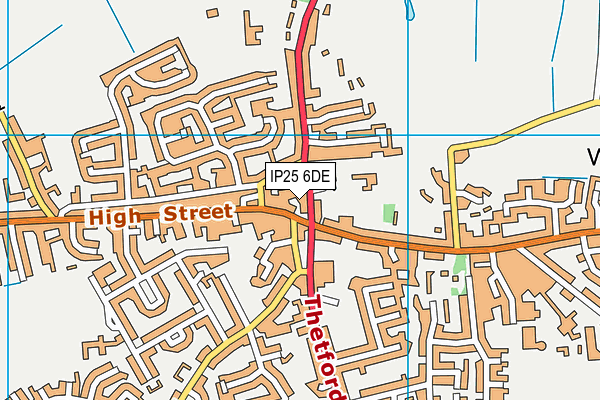 IP25 6DE map - OS VectorMap District (Ordnance Survey)