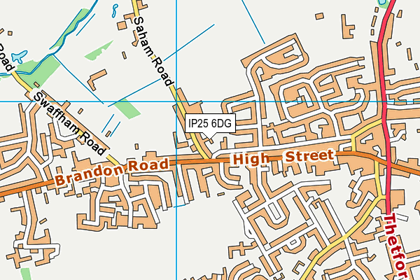 IP25 6DG map - OS VectorMap District (Ordnance Survey)