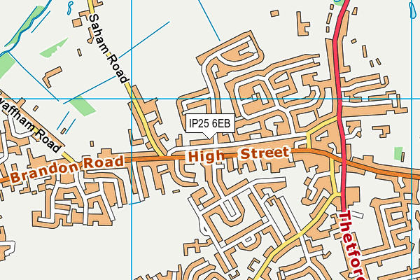 IP25 6EB map - OS VectorMap District (Ordnance Survey)