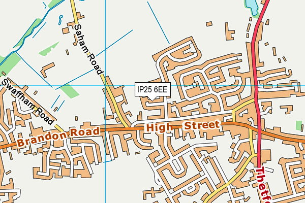 IP25 6EE map - OS VectorMap District (Ordnance Survey)