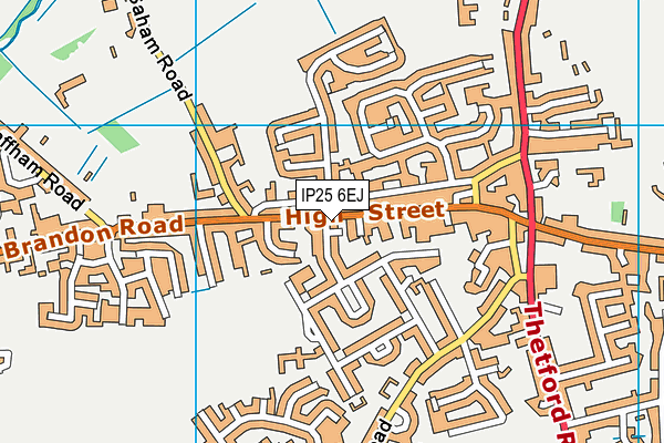 IP25 6EJ map - OS VectorMap District (Ordnance Survey)