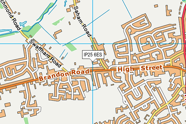 IP25 6ES map - OS VectorMap District (Ordnance Survey)