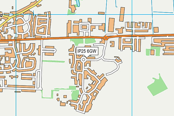IP25 6GW map - OS VectorMap District (Ordnance Survey)