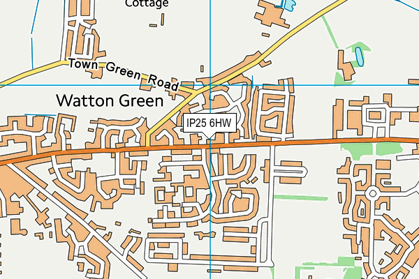 IP25 6HW map - OS VectorMap District (Ordnance Survey)