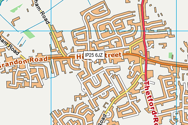 IP25 6JZ map - OS VectorMap District (Ordnance Survey)