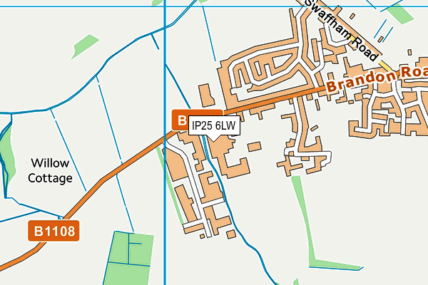 IP25 6LW map - OS VectorMap District (Ordnance Survey)