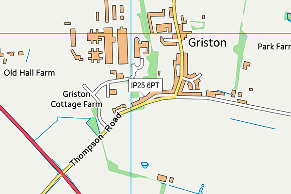 IP25 6PT map - OS VectorMap District (Ordnance Survey)